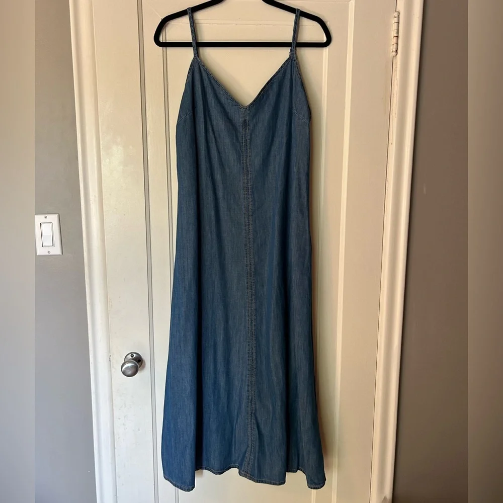 Zara Denim Strappy Midi Dress NWT - Picture 8 of 11